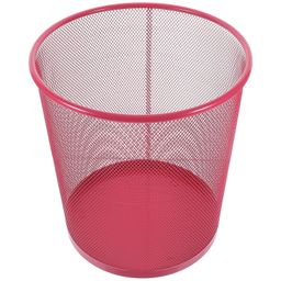 STOBOK Mesh Trash Can Round Mesh Waste Basket Mesh Garbage Bin Open Top Lightweight Bathroom Wastebasket Recycling Bins for Office Home Red image 1
