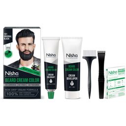 Nisha Beard Colour For Men, Original Black, 100% Grey Coverage, No Ammonia, No Stain, No Paraben, Non Drip Vegan Formula, Long Lasting Color in 10 Minutes, 60g Colorant + 60g Developer image 5