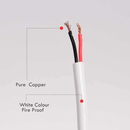 Pure Source India Flexible 0.25mm x 2 Core Round Copper Electrical Wire, Load Capacity- 2 Ampere / 450 Watt (White - 5 MTR.) image 2