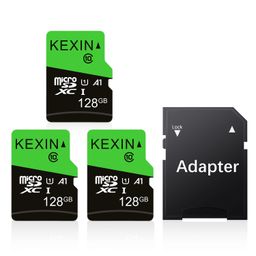 KEXIN 128GB Micro SD Card 3 Pack with SD Adapter, microSDXC UHS-I C10 U1 Memory Card, 80MB/s Read 15MB/s Write, Full HD High Speed TF Card for Tablet, Action Camera, Dash Cam, Drone, Game Console image 1