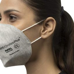 orchidsplus N-95 Face Mask | 3 Layer (2 Layer 100% Cotton, 1 Layer Melt Blown Filter) | Reusable | High Filtration Efficiency | Pack of 5 (Grey) image 2