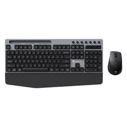 Portronics Key10 Combo Wireless Keyboard and Mouse Set with Wrist Rest, Multimedia Hotkeys, USB Receiver, Adjustable DPI, Long Key Life & Click Life for PC & Laptop (Grey) image 1
