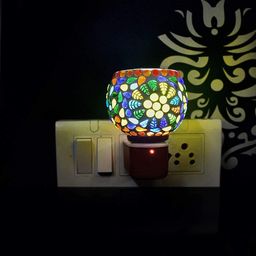 Dbell | Kapur Dani Electrical Camphor Diffuser. Glass Kapoor Dani & Essential Oil Diffuser with On Off Switch to Toggle Between Burner & Lamp (Fulpati & Goti) image 1