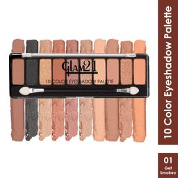 glam 21 Glam21 Get Smoky 10 Color Eyeshadow Palette |Long-Lasting | Smudge Free | Long Wearing And Easily Blendable Eye Makeup Palette Matte, Shimmery And Metallic Finish image 2