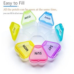 NEOUTH Cute Weekly Pill Box 7 Day Large Pill Case Organizer 1 time a Day Floral Pill Container Once Daily Pretty Medicine Dispenser for Vitamin|Fish Oil|Supplements|Medication (Rainbow) image 2