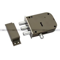 DUKE Bullet 2-1 100MM Heavy Main Door Lock with 3 Solid Bullet & 6 Levers Lock 100mm Double Action Locking with 2 Chrome Finish Keys Grey image 4