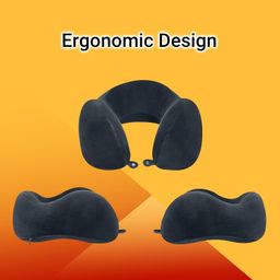 Billebon Extra Soft Memory Foam Luxury Travel Neck Support Rest Pillow with Soft Washable & Removable Cover, Multipurpose Comfortable Travel Pillow for Airplane (Grey with Eye MASK) image 3