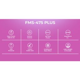 Foxin FMS- 475 Plus 2.0 Multimedia Speaker System Powerful Stereo Sound with Aux Connectivity, USB Powered and Volume Control Supports Laptop/PC/Projector/Tablet/Smartphone image 3