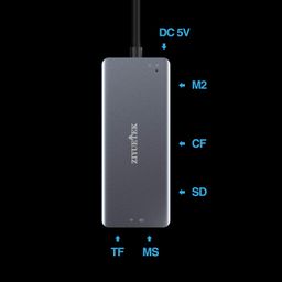 ziyuetek USB C SD Card Reader,5- in-1 Aluminum Thunderbolt 3 Memory Card Reader for CF, SD/SDHC,TF/Micro SD/MS/M2,CompactFlash Card for iPhone 15/16/Pro Max Android Windows MacBook image 2