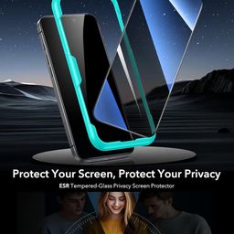 ESR 3 Pack for iPhone 16 Pro Privacy Tempered Glass, Anti-Spy Privacy Screen Guard with Easy Installation Tool, Micro-curved Edges, Screen Protector Case Friendly image 2