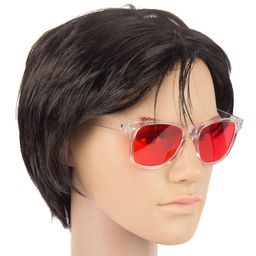 nuvew UV Protected Rectangular Unisex Sunglasses - (Red Lens | Clear Frame | Medium Size | NW-876-27) image 3