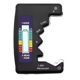 24x7 emall Battery Tester, Digital, 24x7 eMall, AA, AAA, 9V, C, D, N, Button Cell, Portable (Black) image 1