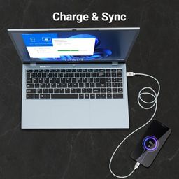 ZEBRONICS Type C to Type C Strong Braided Cable, 60W PD Fast Charging, for iPhone 16 Series, 15 Series, iPad, MacBook, Samsung, Other Android Devices, Data Sync, 1 Meter (ZEB-TT60+) image 4