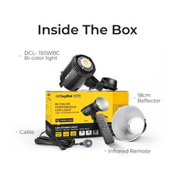 DIGITEK Lite (DCL-150WBC Combo) 150W Bi Color Continuous LED Light with 18CM Reflector & Infrared Remote, AC Power - 3000K-6500K Color Temperature Control, 95 CRI, 13500 Lumen, Ideal for Shooting image 3
