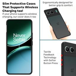 RIGGEAR Shockproof Sleek Hybrid Armor Back Cover Case Compatible with OnePlus Nord 4 5G (Smoke Black Matte PC + Black TPU Bumper) image 4