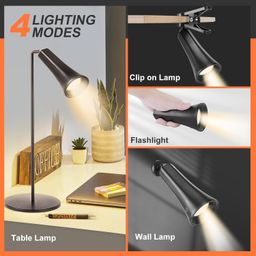 PARSPAR 4 in 1 Magnetic LED Desk Lamp, Table Lamp for Study Desk Light with Powerful Neodymium Magnets & Adjustable Brightness Reading Lamp USB C Charging image 4
