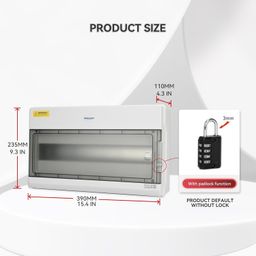 Mollom 18 Way Power Distribution Box with Bus Bars and Din Rail for Miniature Circuit Breaker MCB, Waterproof IP66.Padlock Available for Indoor and Outdoor Use image 2