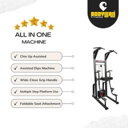 Bodylean Fitness Multi Functional Chin Up Dip Assisted Machine Lebra Series - Achieve Your Fitness Goals with Customizable Assistance Levels, Engage Multiple Muscle Groups, and Enjoy Stability in a Space-Saving Design image 4
