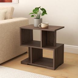 DeckUp Siena Engineered Wood Bed Side Table and End Table (Walnut, Matte Finish) image 2