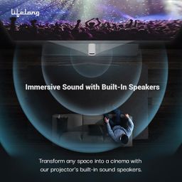 Lifelong Lightbeam Smart Projector for Home 4K Support, Native 720p HD Resolution, 2500 Lumen, Rotabable Design, Speaker, Android 11 with Built-in Apps (Netflix, Prime, Youtube) WiFi, 100''Max Display image 5