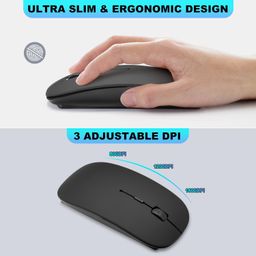 Wireless Numeric Keypad, TRELC Mini 2.4G 18 Keys Number Pad, Portable Silent Financial Accounting Numeric Keypad Keyboard Extensions with Wireless Mouse for Laptop, PC, Desktop, Notebook(Black) image 5