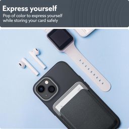 CASEOLOGY by Spigen Nano Pop Magsafe Wallet [Powerful Double Structure] Non-Slip Silicone and Magnetic Leather Card Holder [Upgraded Version] Designed for iPhone 14, 13, 12 Models - Black Sesame image 2