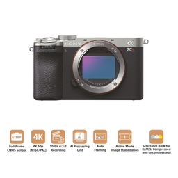 Sony Alpha ILCE-7CR Full-Frame Interchangeable-Lens Mirrorless Camera (Body Only) | Made for Creators | 61.0 MP | Artificial Intelligence Based Autofocus | 4K 60p Recording - Silver image 2
