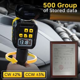 YIYEIE 1/2" Digital Torque Adapter, 7.4-147.5 Ft-lb/10-200 Nm, Color LCD, Digital Torque Wrench Adapter with ±2% Accuracy, Torque Wrench Calibration Tool with 3/8'' & 1/4'' Adapters for Car image 5