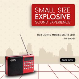 fire turtle Pocket Blast FM Radio with Bluetooth Speaker with Powerful Sound,FM Recording, Antenna, 6w-12 Hours (USB Charging) and Number Pad (AUX, SD Card, USB Input) (Red, 2.0 Channel) (FM RED_615) image 5