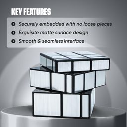 Cubelelo Drift 3x3 Mirror (Silver) Magic Speed Cube | Shape Shifter Cube | Speedy Stress Buster Brainstorming Puzzle | Ideal for Kids & Adults | High-Performance Bump Cube image 4