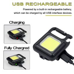 LIBAH Bright Mini Keychain Light, Small Led Flashlight USB Rechargeable, 4 Modes, Lumens, Portable Pocket Lights (1 PC) image 2