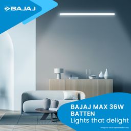Bajaj Beam Max LED Batten 36W CDL | 5 Star Rated | Energy Efficient | Long Life & User Friendly | 220 Volts & Decorative End Cap | 1 Year - Warranty (Pack Of 1, White) image 2