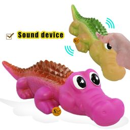 Sage Square Durable, Interactive Dog Squeaky Crocodile Toy with Built-in Squeaker for Tugging, Fetching and Cleaning Teeth. Suitable, Keeps Dogs Happy (Random Colour) image 5