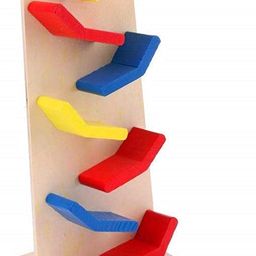Webbee Craft Beautiful Wooden Marble Slider Tree Ball Run Track with 6 Tilting Buckets Toy Family Fun Game (Car Slider Game) image 1