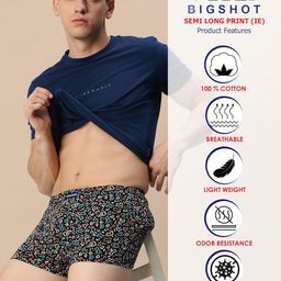 lux cozi Men's 100% Cotton Printed Inner Elastic Mini Trunk | Printed Mini Trunk for Men | Color and Print May Vary | Mini Trunk for Men Pack of 4 image 3