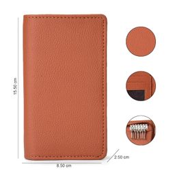 essart (Sarvika PU Leather Key Case Pouch Wallet Keychain Key pouch holder Men & Women Key Pouch Holder, Bank Locker Key Pouch with 6 Hooks Zipper Closure (pack of 2) image 5