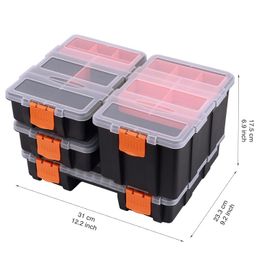 Toriox Toolbox Hardware & Parts Organizers 4 Piece Set Tool Box, Versatile and Durable Storage Compartment Small Parts Organizer, Durable Plastic Box image 3