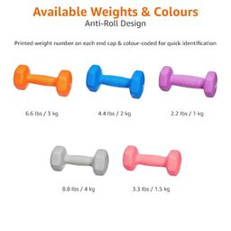 amazon basics Neoprene Dumbbell Pair, 2 x 2Kg image 5