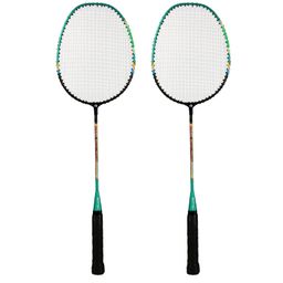FEROC Aluminium Badminton Racket Set of 2 With 3 Pieces Feather Shuttles With Full Cover Fulfilled By Amazon. (Multicolor) image 2