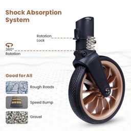 R for Rabbit Street Smart Auto Fold Stylish Newborn Baby Stroller| Aluminum Frame Pram with One Click Fold |Travel Friendly Cabin Trolley Stroller for 0-3 Years for Boy & Girl | (Gold Black) image 4