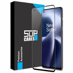 supcares Military-Grade Gorilla Tempered Glass Screen Protector for OnePlus Nord 2, Nord 2T and Nord CE (6.43 Inch) With Installation Kit | Edge to Edge Coverage | Black image 1