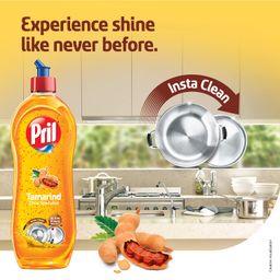 Pril Tamarind Shine Specialist 750 ml | Insta Clean | With visible Active Power Boosters that bursts while scrubbing giving abrasion to clean better | Zero White Residue image 4