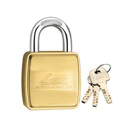 Link Locks 60mm Brass Body Lock with 3 hi-tech Keys | Locks for Home | Lock and Key | Door Lock (Pack of 1) image 1