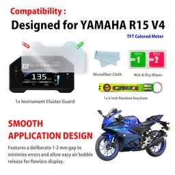 ERODIAN Meter Display Screen Protector, Meter Guard For R15 V4 TFT Meter Bikes | Scratch Resistant | Water Resistant | HD Clear Vision (1-Free Random 6 inch Keychain) image 3