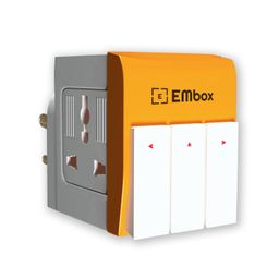 EMBOX 3 Pin Multi Plug Adapter with Individual Switch 3 Pin Plug Socket Safety Shutter Spike Buster Fuse Protected Adapter 3 Way Plug Extension for Home Office Travel-5A-250V image 1