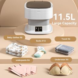 SeMi AuToMaTiC pOrTaBlE MiNiWaShInG MaChInE, 11L cApAcItY MiNi wAsHiNg mAcHiNe FoLdAbLe wAsHeR wItH 3 DeEp cLeAnInG MoDeS FoR UnDeRwEaR image 4