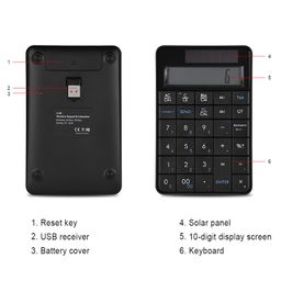 dimu Numeric Keypad with Calculator, Wireless Numeric Keyboard 29 Keys Numpad Keypad with USB Nano Receiver, Compatible with Windows XP/Vista / 7/8/10 image 5