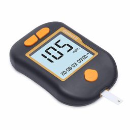Control D Advanced Digital Diabetes Glucose Blood Sugar Testing Monitor with 10 Strips Glucometer (Black, Orange) image 1