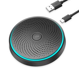 The AutoStory USB Conference Room Microphone, 360° Omnidirectional Pickup Upto 10 Feet, Easy Plug & Play, One Key Mute, Windows Mac Compatible use to Call, Record, Podcast & Meetings (Button Mute) image 1