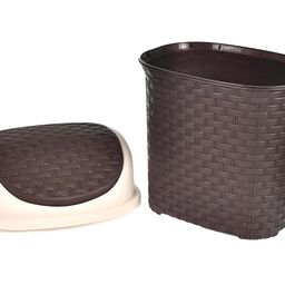 Kuber Industries Plastic Dustbin, Garbage Bin, Trash Can, Waste Bin With Swing Lid 7 Litre (Brown)-47KM0705 image 5